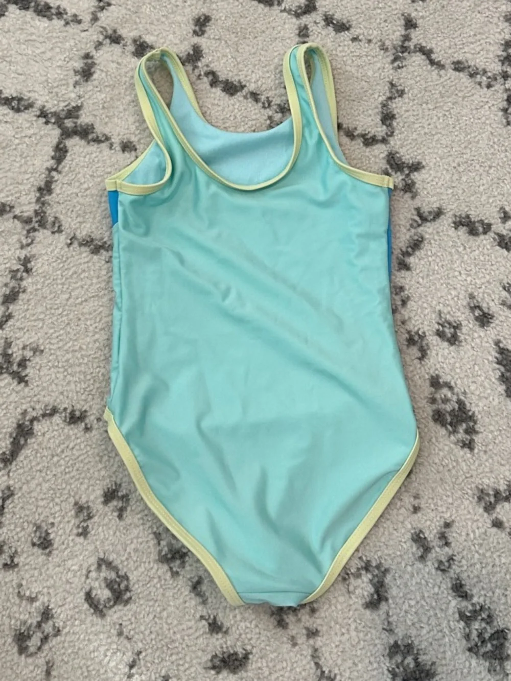 wonder nation Two-Tone Aqua and Lemon Girls Swimsuit